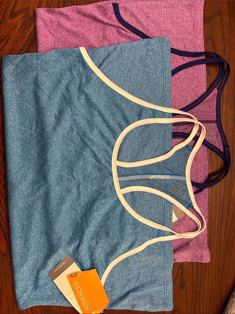 C9 by Champion Double-Strap Tank Tops in Heather Blue and Purple